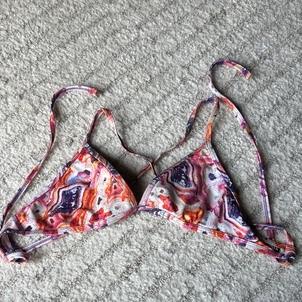 Jolyn Clothing Multicolor Triangle Bikini Top size large